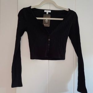 Better Be Black long sleeve Crop top